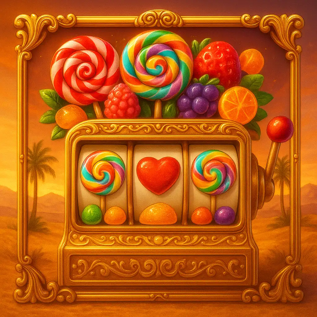 Sweet Bonanza slot machine artwork at Rivoo Casino